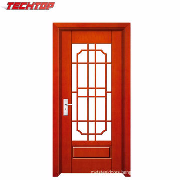 Tpw-106 Single Leaf Apartment Wood Entry Door with Frosted Glass